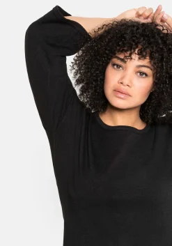 Pullover mit 7/8-Trompetenärmeln, aus Flammgarn<sheego Discount