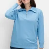 Pullover mit Troyerkragen und Reißverschluss<sheego Best
