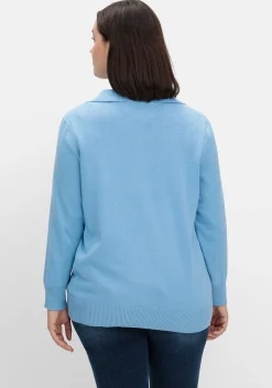 Pullover mit Troyerkragen und Reißverschluss<sheego Best