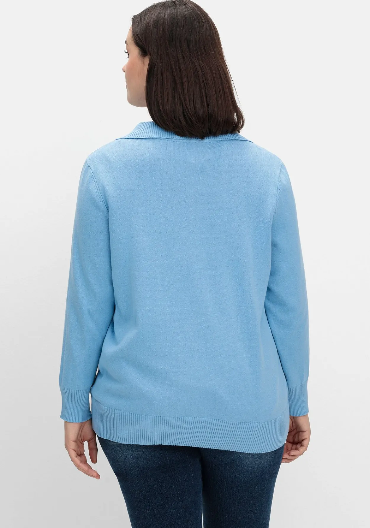 Pullover mit Troyerkragen und Reißverschluss<sheego Best