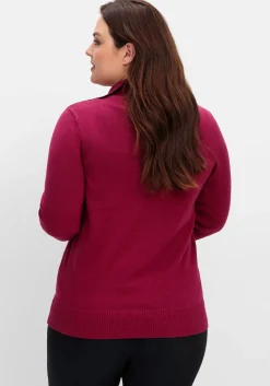 Pullover mit Troyerkragen und Reißverschluss<sheego Online