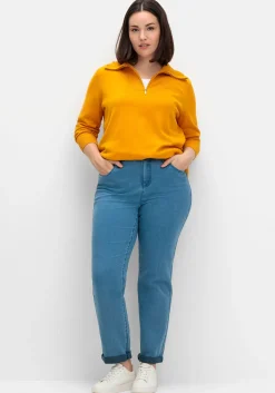 Pullover mit Troyerkragen und Reißverschluss<sheego New