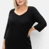 Pullover mit V-Ausschnitt, in Rippstruktur<sheego Fashion