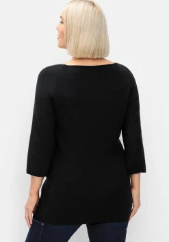 Pullover mit V-Ausschnitt, in Rippstruktur<sheego Fashion