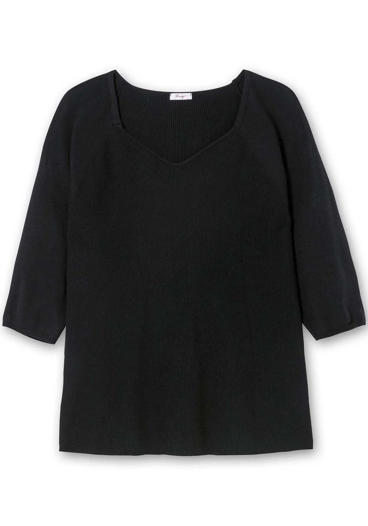Pullover mit V-Ausschnitt, in Rippstruktur<sheego Fashion