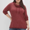 Pullover mit weitem Kragen, in melierter Optik<sheego Fashion
