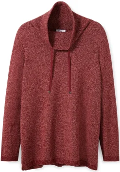 Pullover mit weitem Kragen, in melierter Optik<sheego Fashion