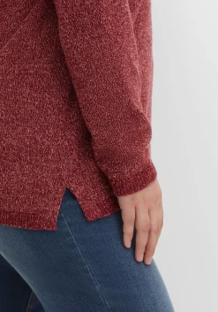 Pullover mit weitem Kragen, in melierter Optik<sheego Fashion