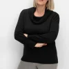 Pullover mit weitem Wasserfall-Rollkragen<sheego Hot
