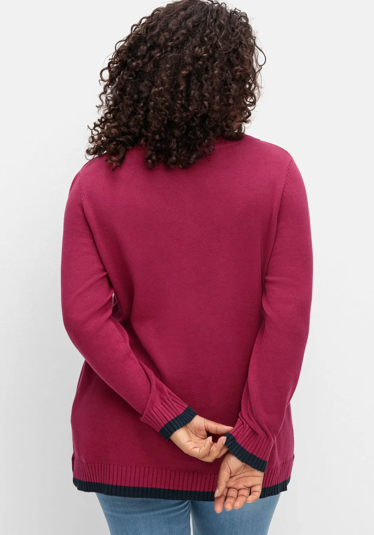 Pullover mit Wording im Intarsienstrick<sheego Online