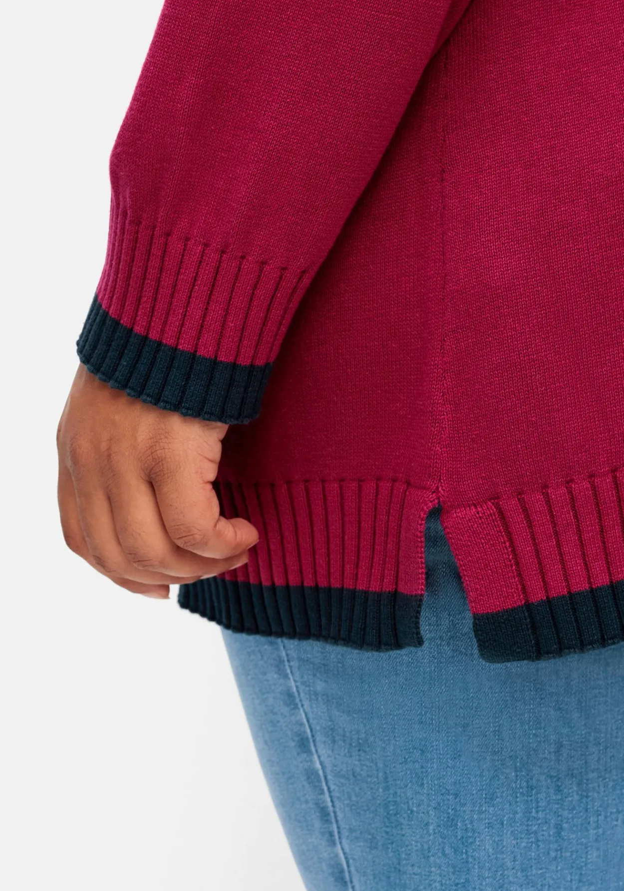 Pullover mit Wording im Intarsienstrick<sheego Online