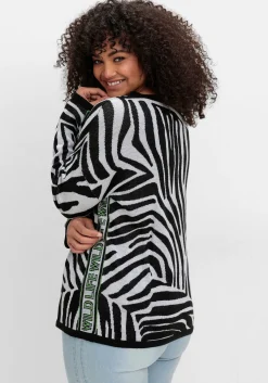 Pullover mit Zebramuster und Kontrastdetails<sheego Outlet