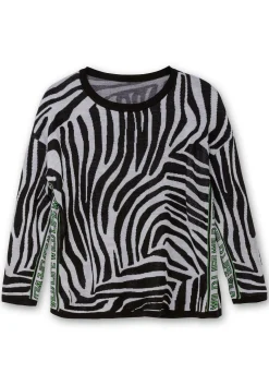 Pullover mit Zebramuster und Kontrastdetails<sheego Outlet
