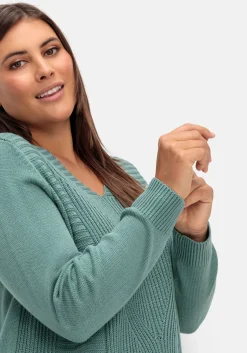 Pullover mit Zopfstrickmuster im Vorderteil<sheego Online
