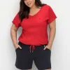 Relaxshorts mit Kontrastdetails, aus weichem Interlock<sheego Fashion