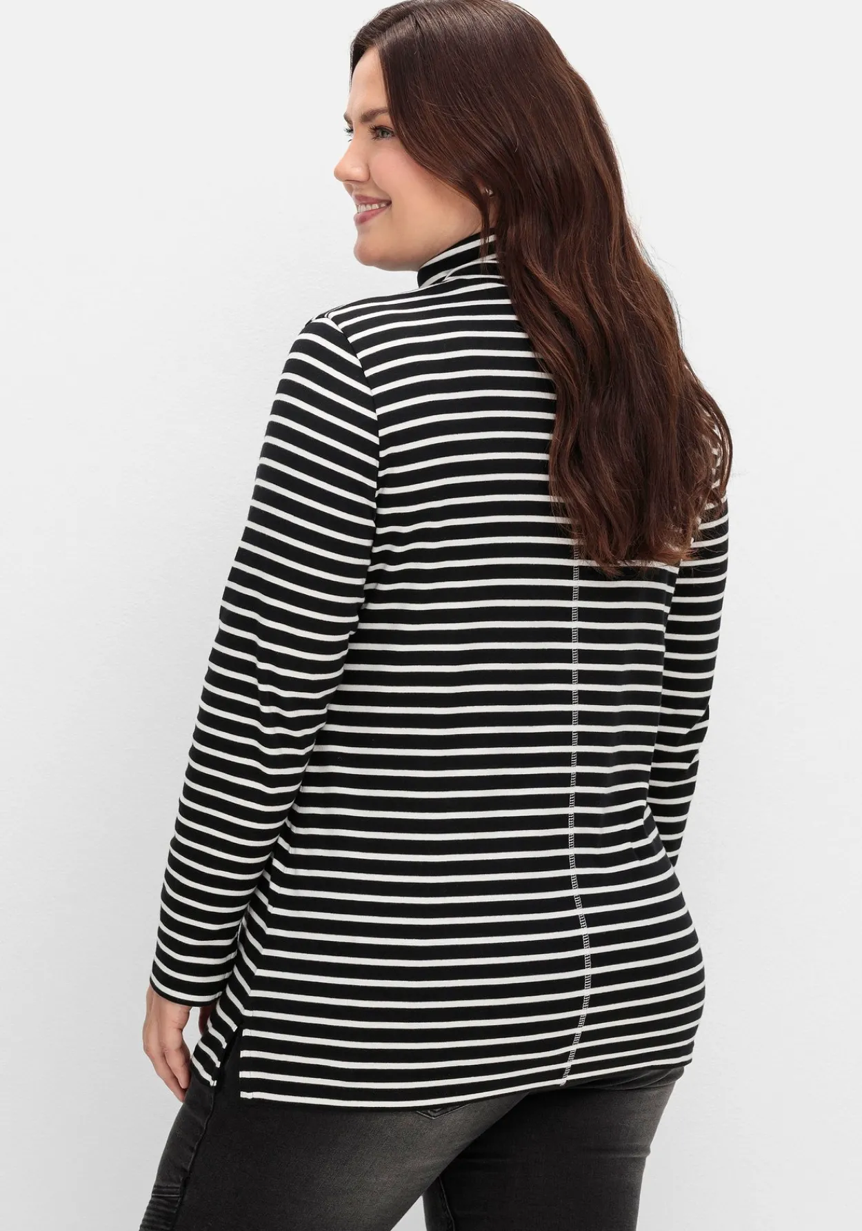 Ringelshirt mit Rollkragen, in Rippqualität<sheego New