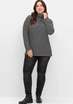 Ringelshirt mit Rollkragen, in Rippqualität<sheego New