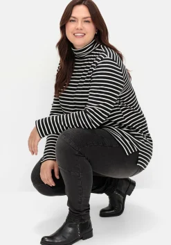 Ringelshirt mit Rollkragen, in Rippqualität<sheego New