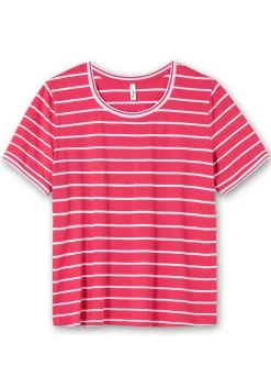 Ringelshirt mit verlängertem Halbarm<sheego Hot
