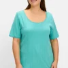 Rippshirt im Ajourmuster, mit Spitzendetails<sheego Outlet