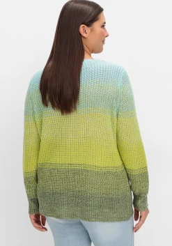 Rippstrickpullover mit Rundhals und Farbverlauf<sheego Online