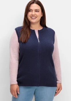 Ärmellose Strickweste mit Reißverschluss<sheego Best