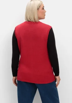 Ärmellose Strickweste mit Reißverschluss<sheego Discount