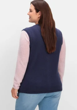 Ärmellose Strickweste mit Reißverschluss<sheego Best