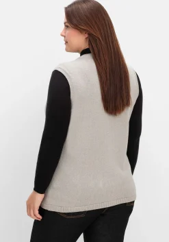 Ärmellose Strickweste mit Reißverschluss<sheego Sale