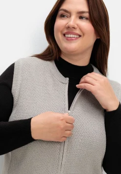 Ärmellose Strickweste mit Reißverschluss<sheego Sale