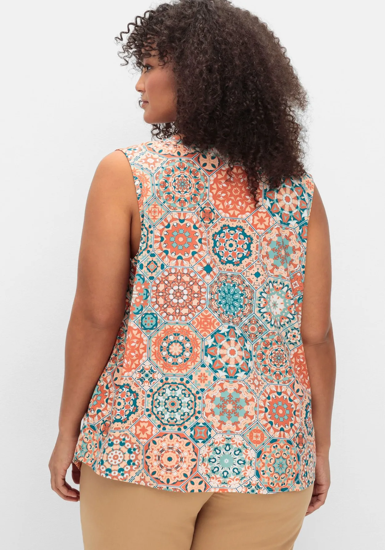 Ärmelloses Blusentop mit Mandala-Print<sheego Discount