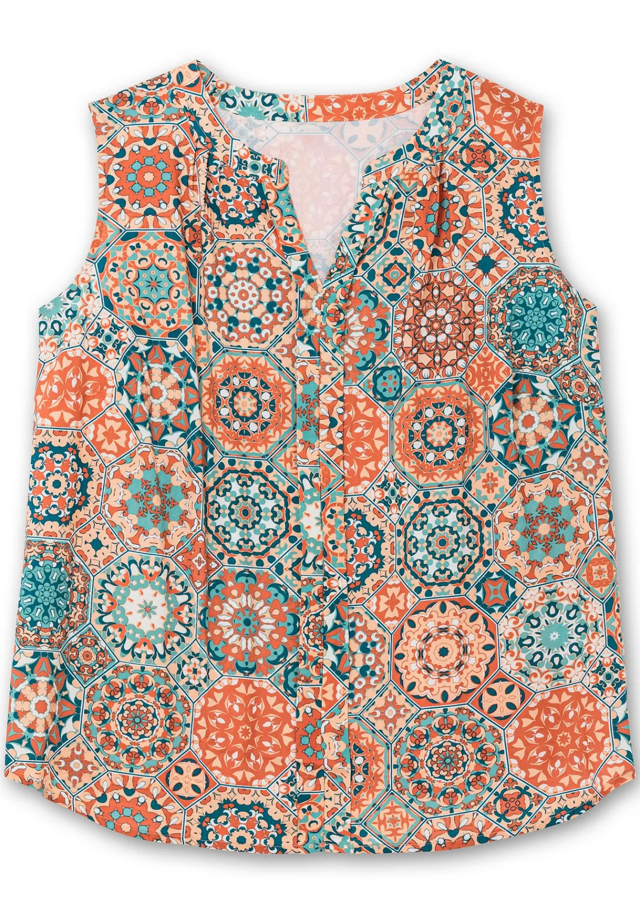 Ärmelloses Blusentop mit Mandala-Print<sheego Discount