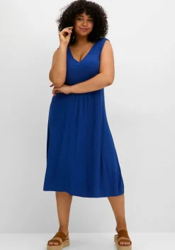 Ärmelloses Jerseykleid mit Raffung vorn<sheego Online