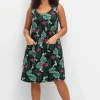 Ärmelloses Jerseykleid mit Fronttaschen<sheego Clearance