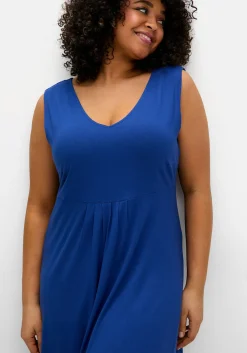 Ärmelloses Jerseykleid mit Raffung vorn<sheego Online
