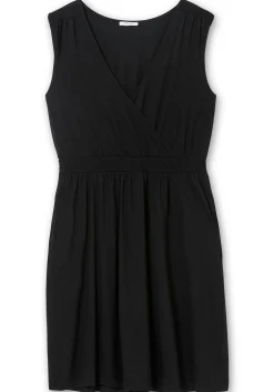 Ärmelloses Kleid in Wickeloptik mit gesmokten Details<sheego Discount