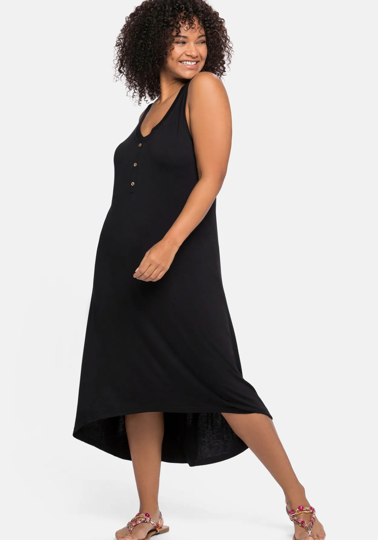 Ärmelloses Strandkleid, hinten länger als vorn<sheego Discount