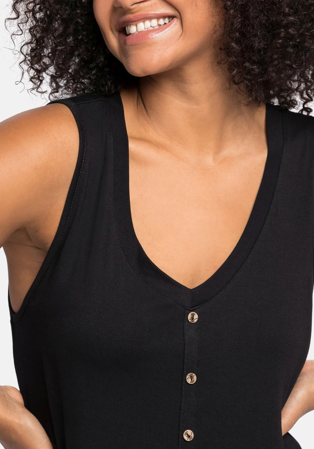 Ärmelloses Strandkleid, hinten länger als vorn<sheego Discount