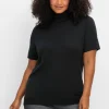 Rollkragenpullover mit kurzen Armen, in figurnaher Form<sheego Hot
