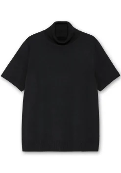 Rollkragenpullover mit kurzen Armen, in figurnaher Form<sheego Hot