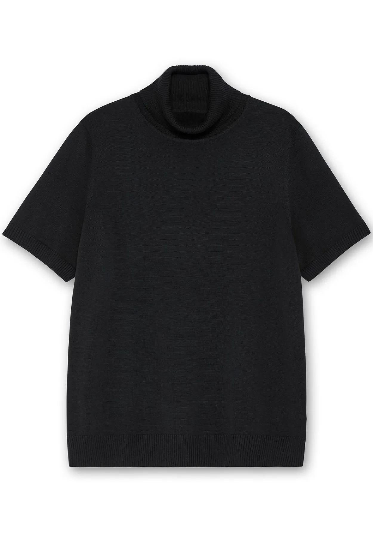 Rollkragenpullover mit kurzen Armen, in figurnaher Form<sheego Hot