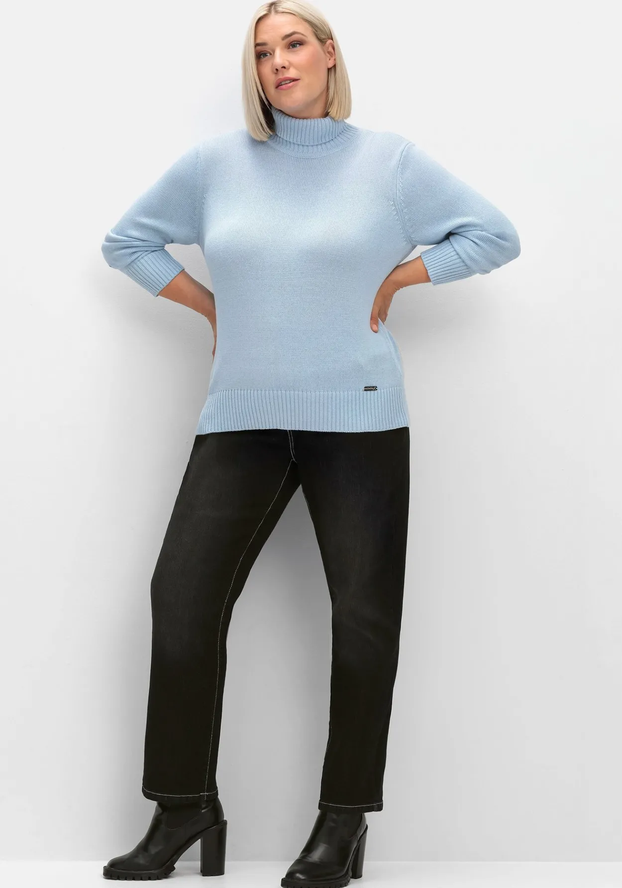 Rollkragenpullover mit Rippbündchen<sheego Best