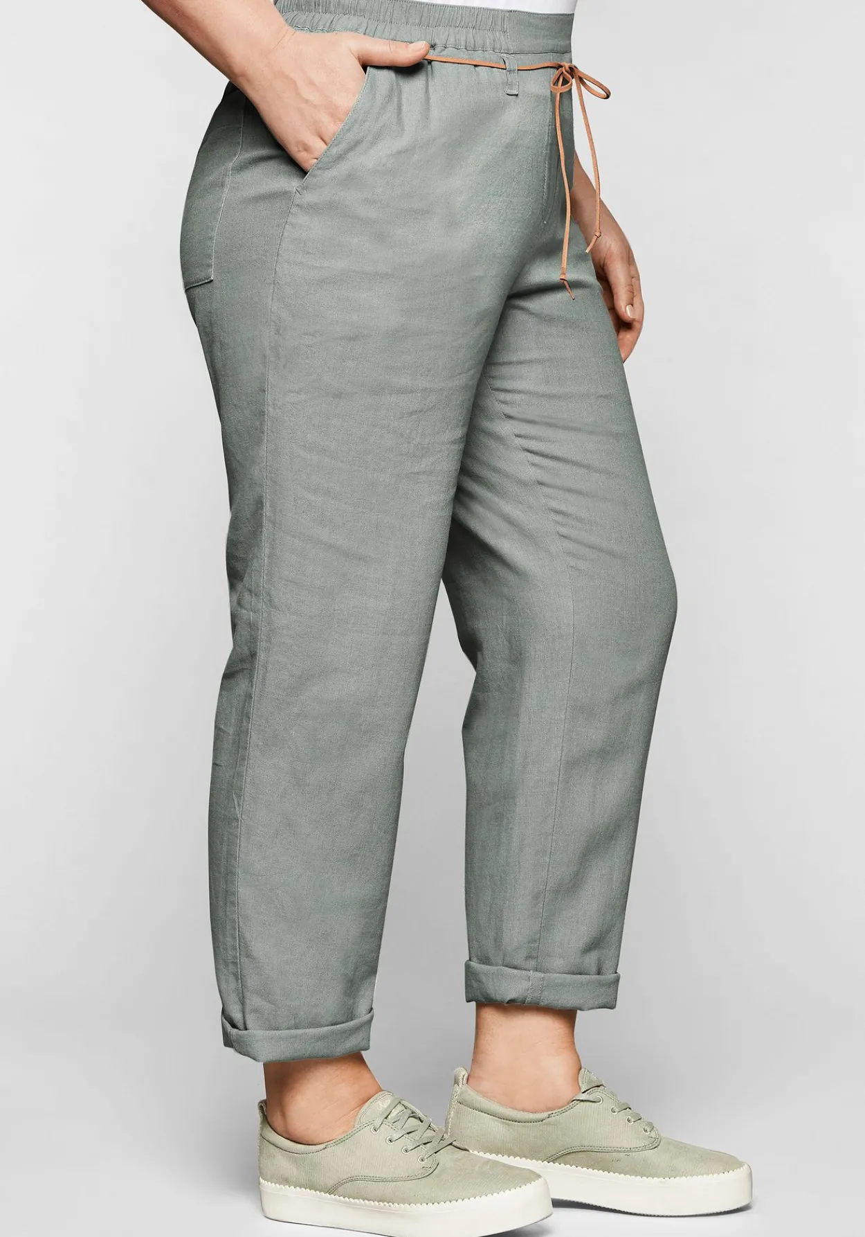 Schlupfhose im Leinen-Mix.<sheego Clearance