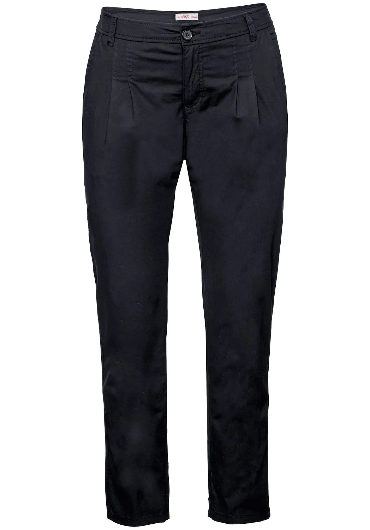 Schmal zulaufende Chinohose mit Bundfalten<sheego Best