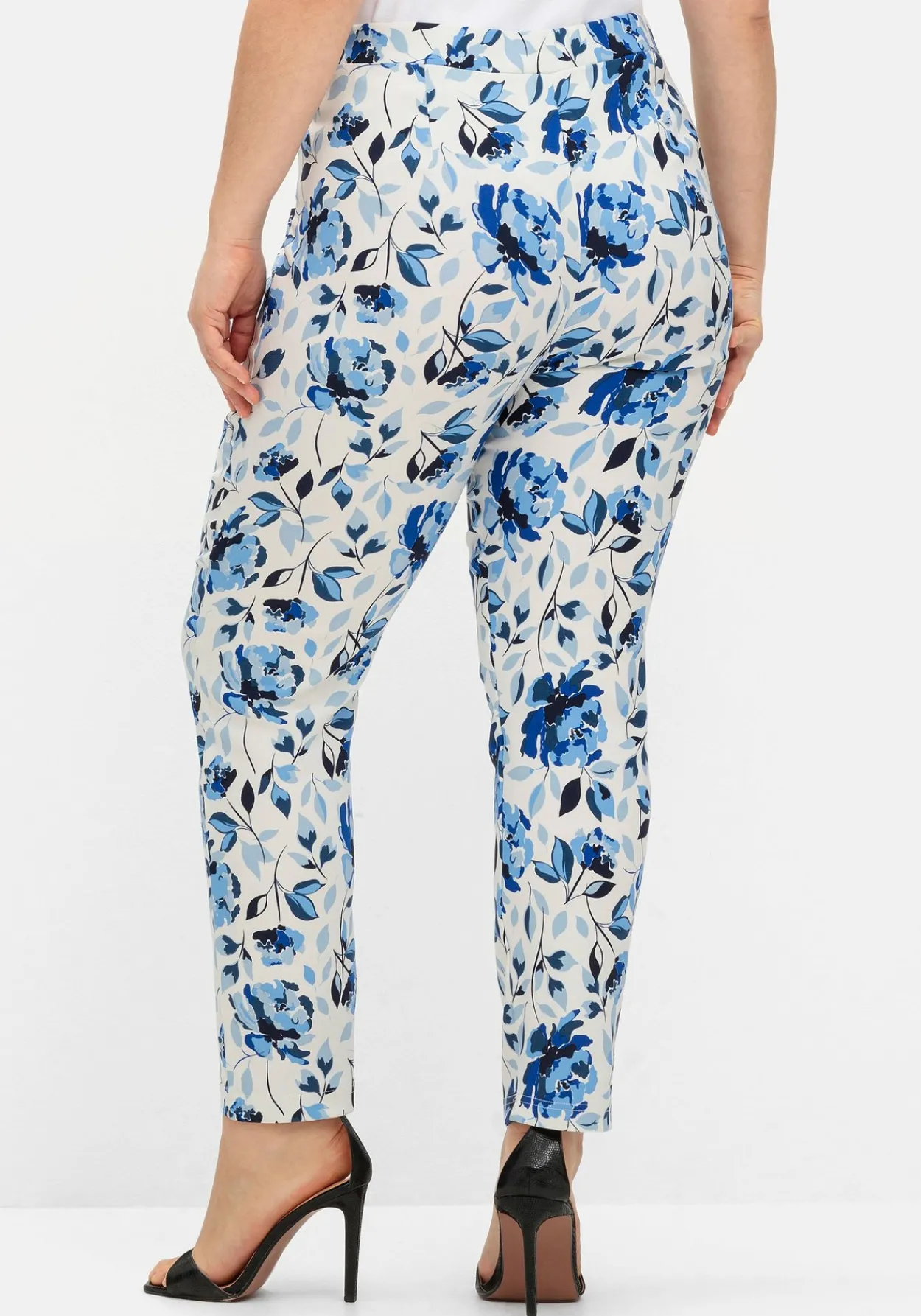 Schmale Bengalin-Schlupfhose mit Blumendruck<sheego New
