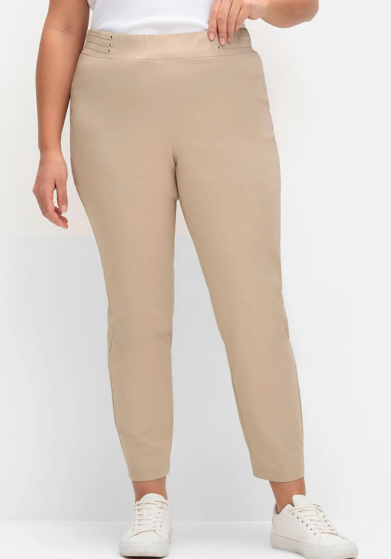 Schmale Bengalin-Schlupfhose mit dekorativem Bund<sheego Sale