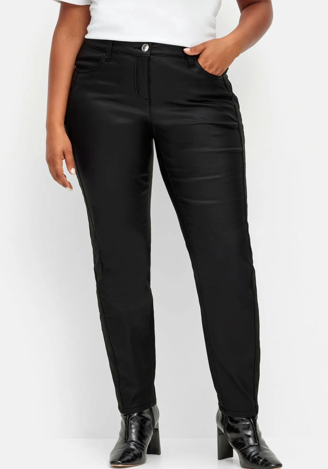 Schmale beschichtete Thermohose, innen angeraut<sheego Outlet
