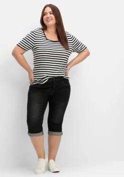 Schmale Caprijeans mit Used-Effekten<sheego Best