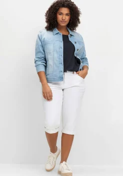 Schmale Caprijeans mit Used-Effekten<sheego Hot