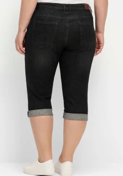 Schmale Caprijeans mit Used-Effekten<sheego Best